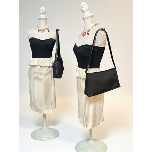 VTG Coach Mercer Shoulder Bag 7406 Black Euro Twill Leather Gunmetal Y2K Handbag - Picture 2 of 10